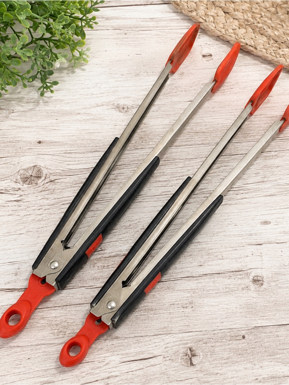Good Cook 12” Silicone Locking Kitchen Tongs Set of 2 Stainless Steel